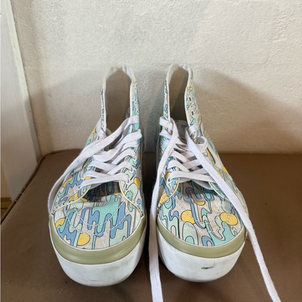 Vans Blue and Yellow Patterned Sneakers